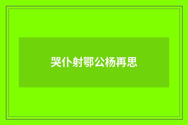 哭仆射鄂公杨再思