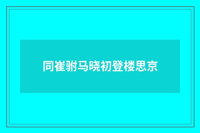 同崔驸马晓初登楼思京