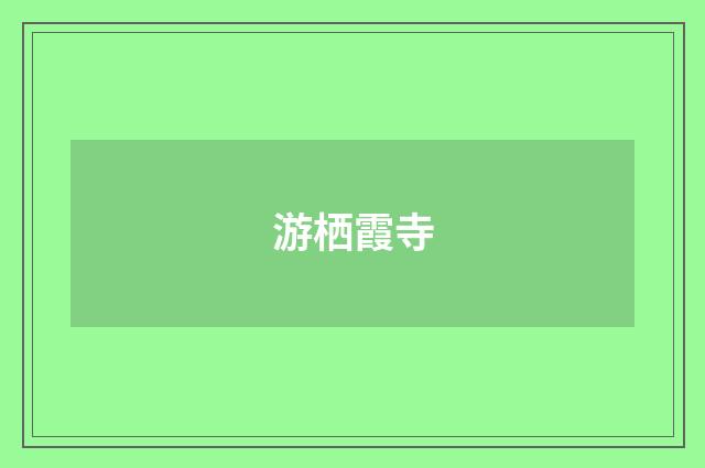 游栖霞寺