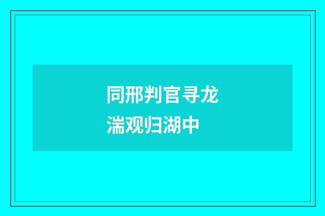 同邢判官寻龙湍观归湖中