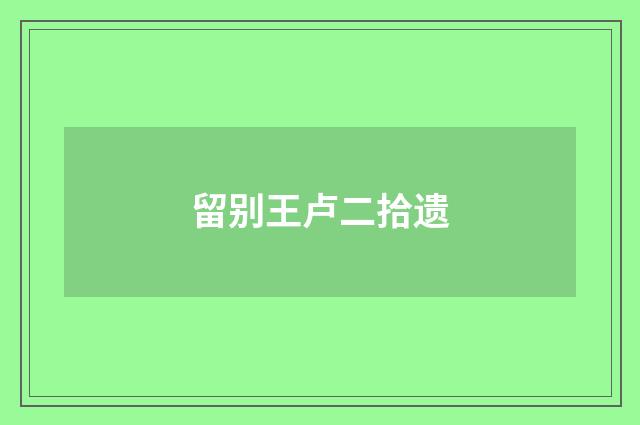 留别王卢二拾遗