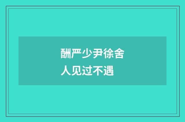 酬严少尹徐舍人见过不遇