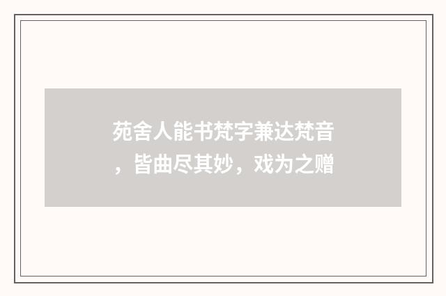 苑舍人能书梵字兼达梵音，皆曲尽其妙，戏为之赠