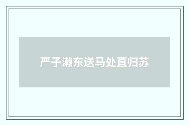 严子濑东送马处直归苏
