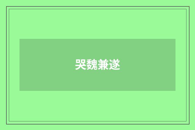 哭魏兼遂