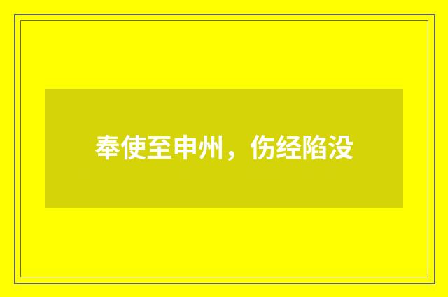 奉使至申州，伤经陷没