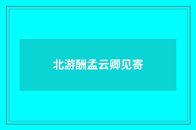 北游酬孟云卿见寄