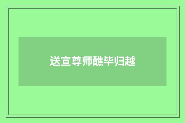 送宣尊师醮毕归越