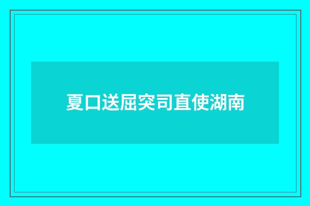 夏口送屈突司直使湖南