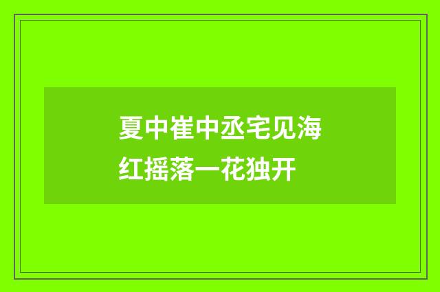 夏中崔中丞宅见海红摇落一花独开