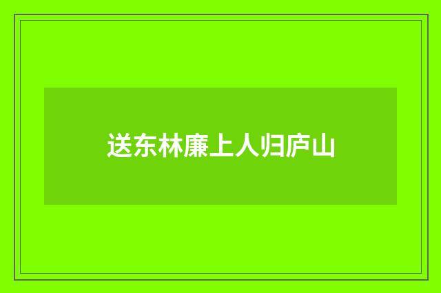 送东林廉上人归庐山