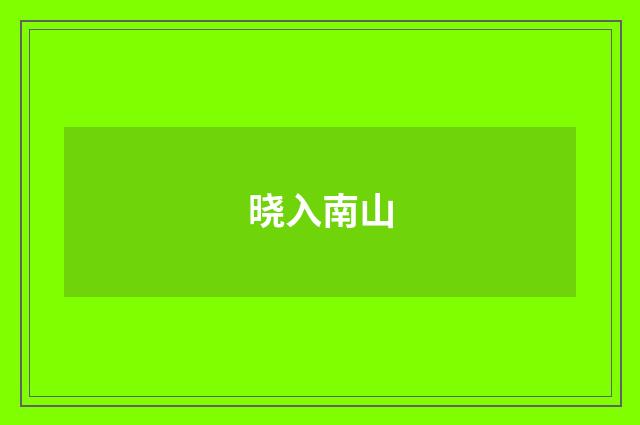 晓入南山