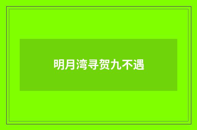 明月湾寻贺九不遇