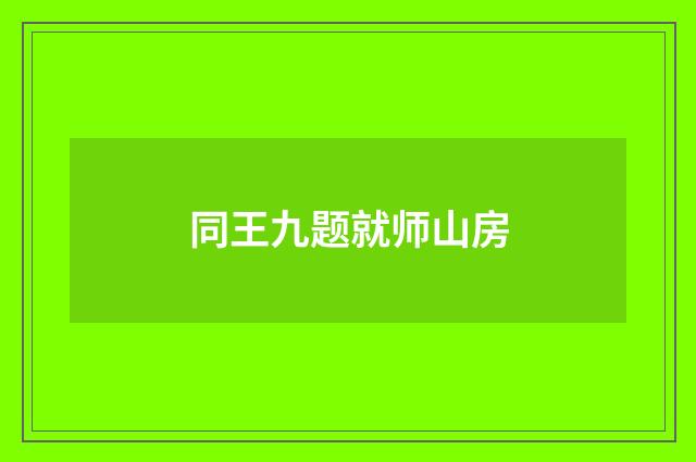 同王九题就师山房