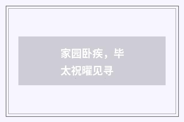 家园卧疾，毕太祝曜见寻