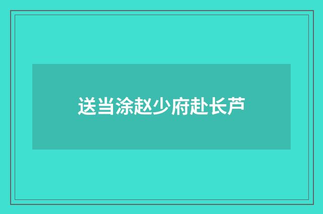 送当涂赵少府赴长芦
