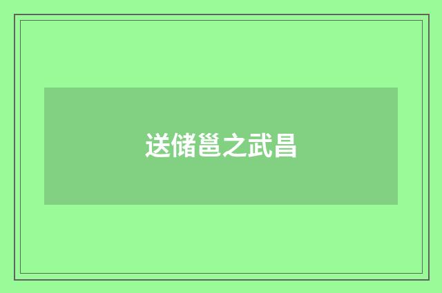 送储邕之武昌