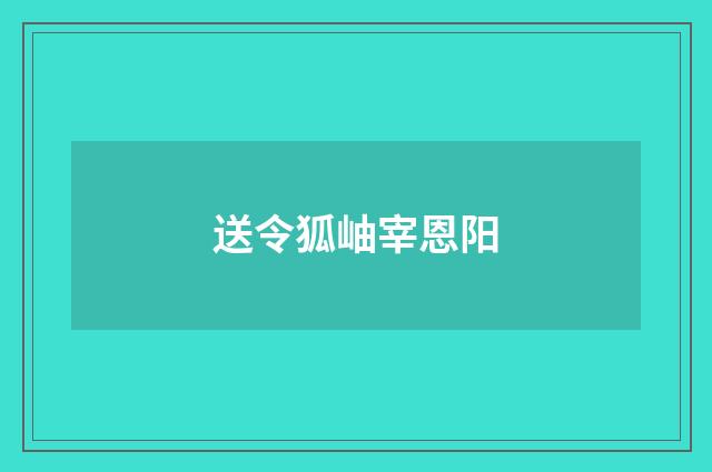 送令狐岫宰恩阳