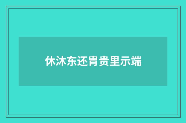 休沐东还胄贵里示端