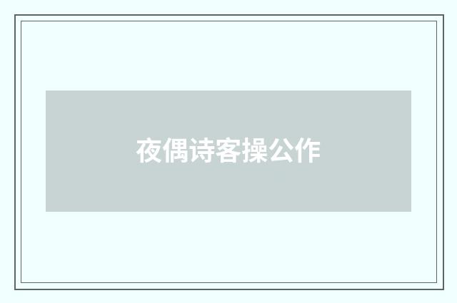 夜偶诗客操公作