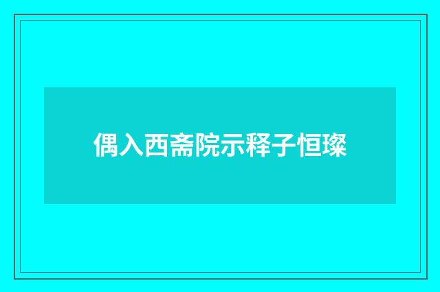 偶入西斋院示释子恒璨
