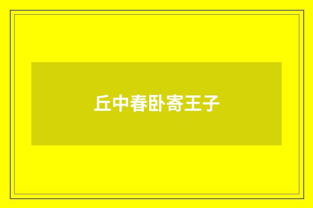 丘中春卧寄王子