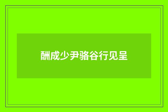 酬成少尹骆谷行见呈