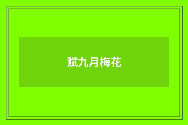 赋九月梅花