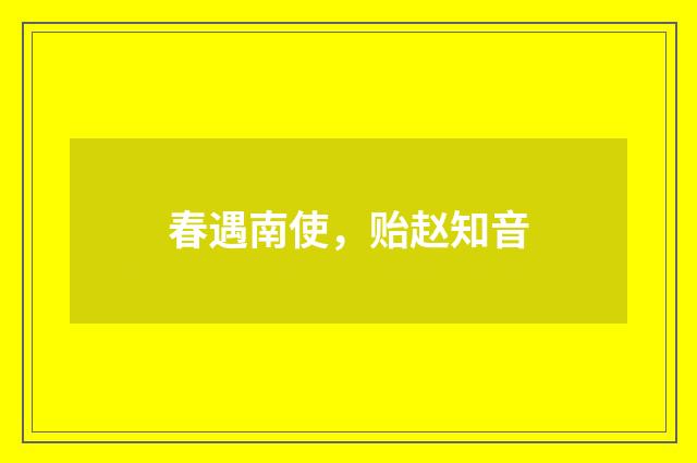 春遇南使，贻赵知音