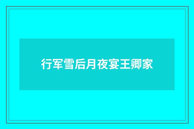 行军雪后月夜宴王卿家