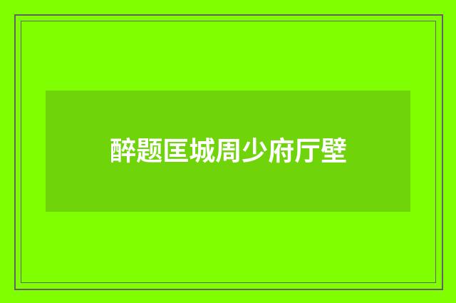 醉题匡城周少府厅壁