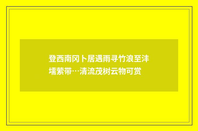 登西南冈卜居遇雨寻竹浪至沣壖萦带…清流茂树云物可赏