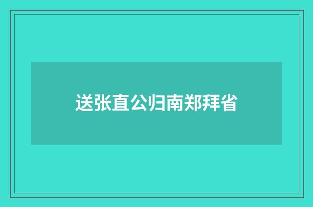 送张直公归南郑拜省
