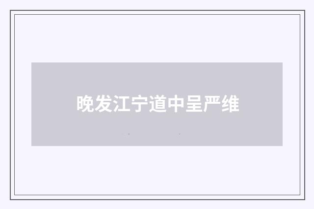 晚发江宁道中呈严维