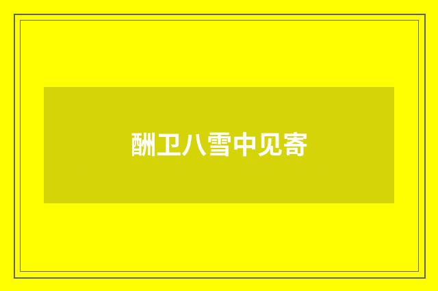 酬卫八雪中见寄