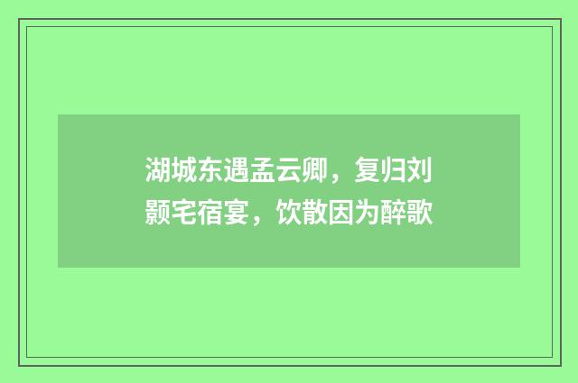 湖城东遇孟云卿，复归刘颢宅宿宴，饮散因为醉歌
