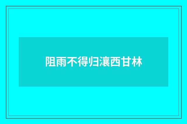 阻雨不得归瀼西甘林