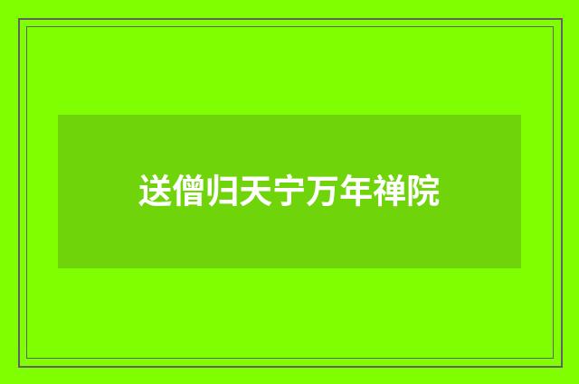 送僧归天宁万年禅院