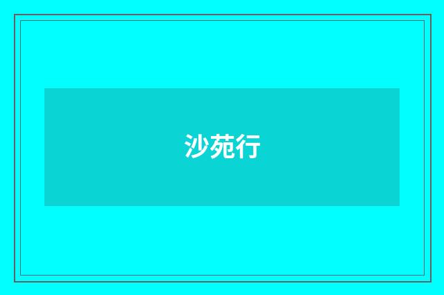 沙苑行