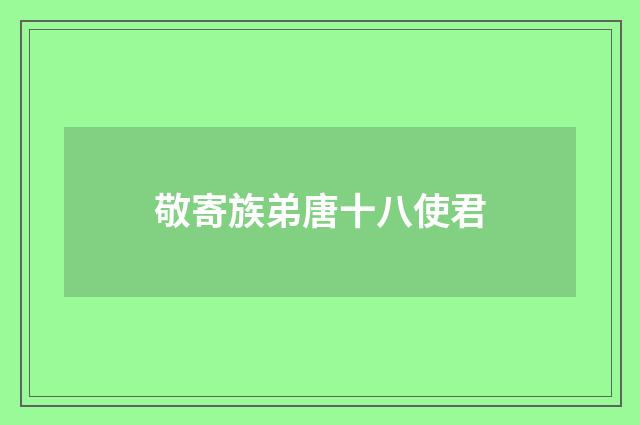 敬寄族弟唐十八使君