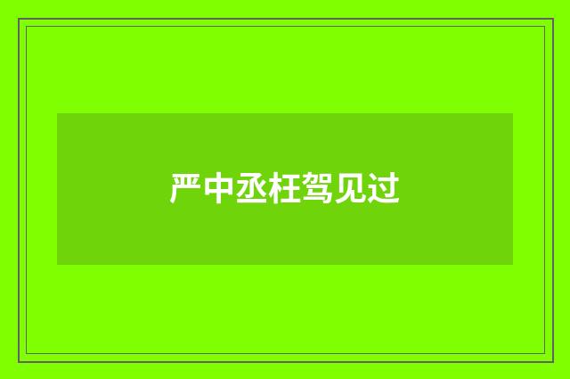 严中丞枉驾见过