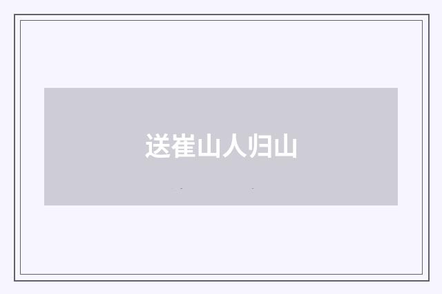 送崔山人归山