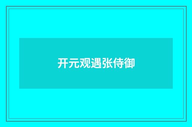 开元观遇张侍御
