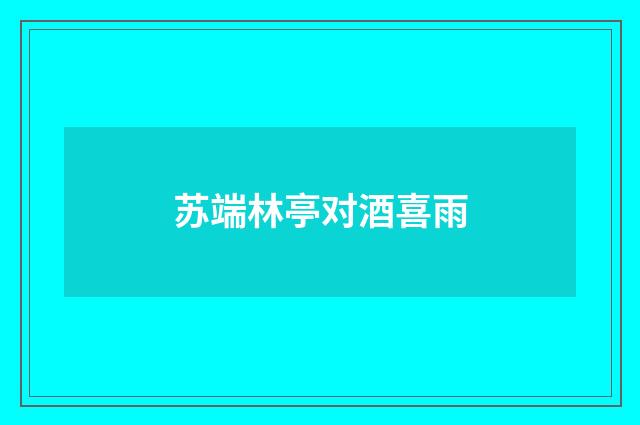 苏端林亭对酒喜雨