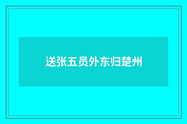 送张五员外东归楚州