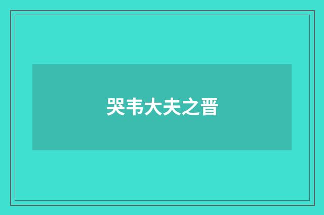 哭韦大夫之晋