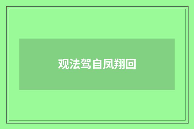 观法驾自凤翔回