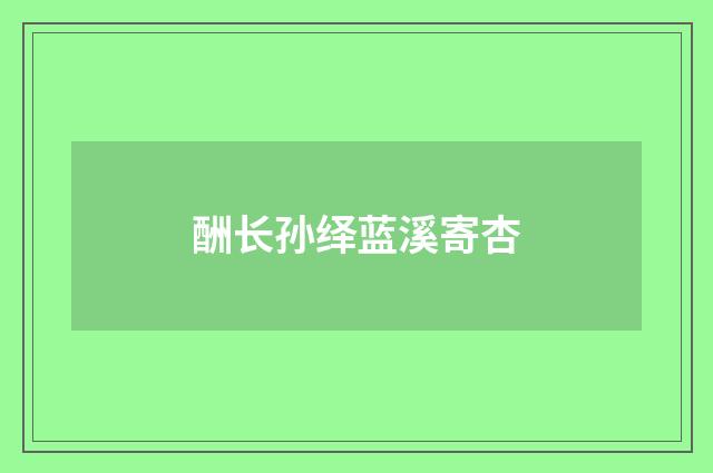 酬长孙绎蓝溪寄杏