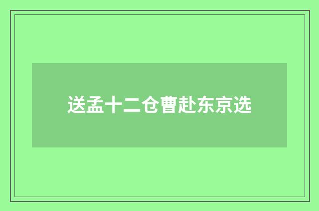 送孟十二仓曹赴东京选