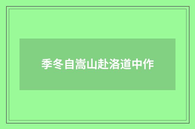 季冬自嵩山赴洛道中作